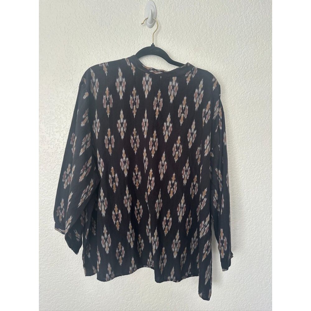 NWT J. Jill Pure V-Neck Ikat Top Geometric Print Size 4X - Picture 5 of 7